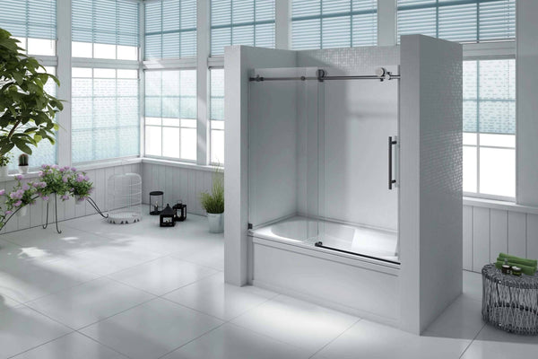 Covey Shower Glass Frameless Single Sliding Door 60
