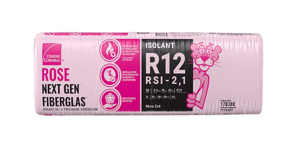 Owens Corning R12 15-inch x 47-inch x 3.5-inch PINK FIBERGLAS Insulation  (97.9 sq.ft.)