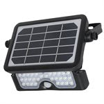 OUTDOOR MULTI-FUNCTIONAL LED SOLAR POWERED SECURITY FLOODLIGHT WITH PIR SENSOR - BLACK