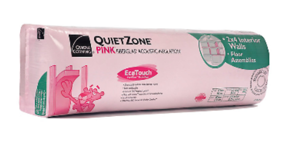 Owens Corning EcoTouch QuietZone Pink Fiberglas Acoustic Insulation 15-inch x 48-inch x 3.5-inch (110.0 sq. ft.)