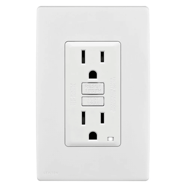 Leviton 15A GFCI Receptacle (Wallplate not included)