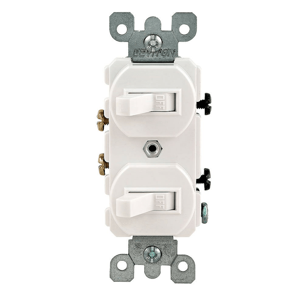 Leviton Combination Two Single Pole Toggle Switches