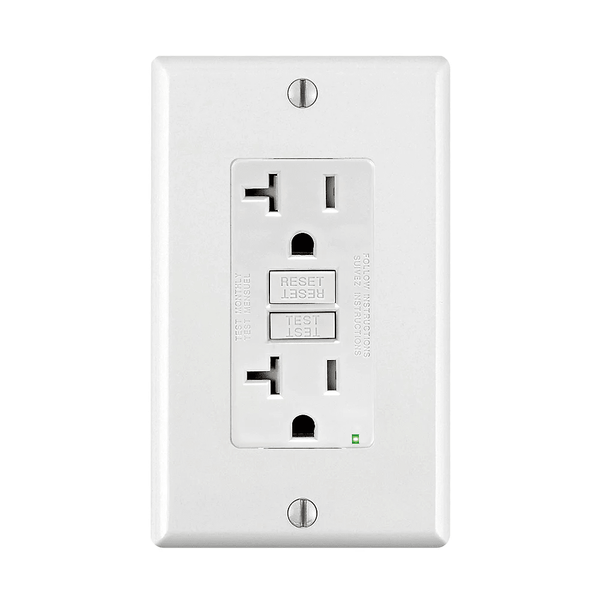 Leviton GFCI Receptacle 20A (Wallplate included)