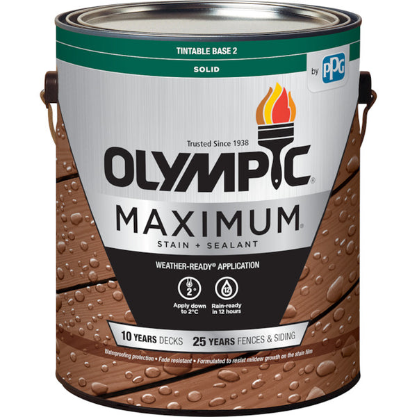 Olympic Maximum Waterproofing Wood Stain And Sealer (Solid, 3.54L)