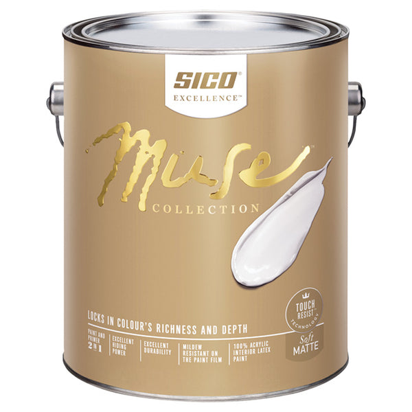 SICO Muse Paint and Primer Soft Matte 991-550 (Pure White, 3.5L)