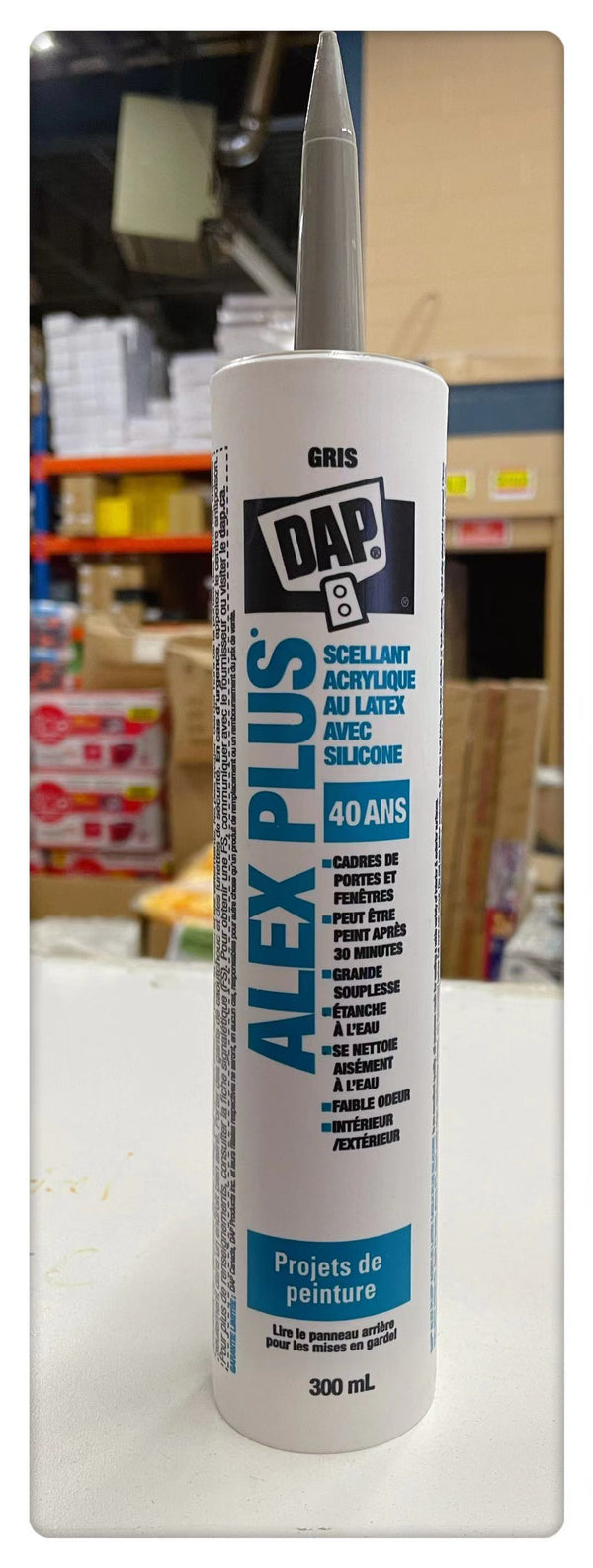 DAP Alex Plus Acrylic Latex Caulk plus Silicone Grey 300ml